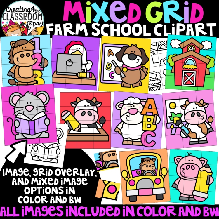 Farm Puzzle Clipart: Mystery Picture Clipart