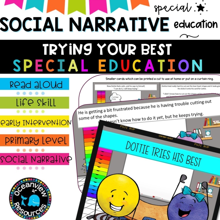 Social Narrative-DOTTIE TRIES HIS BEST- A story for SPED
