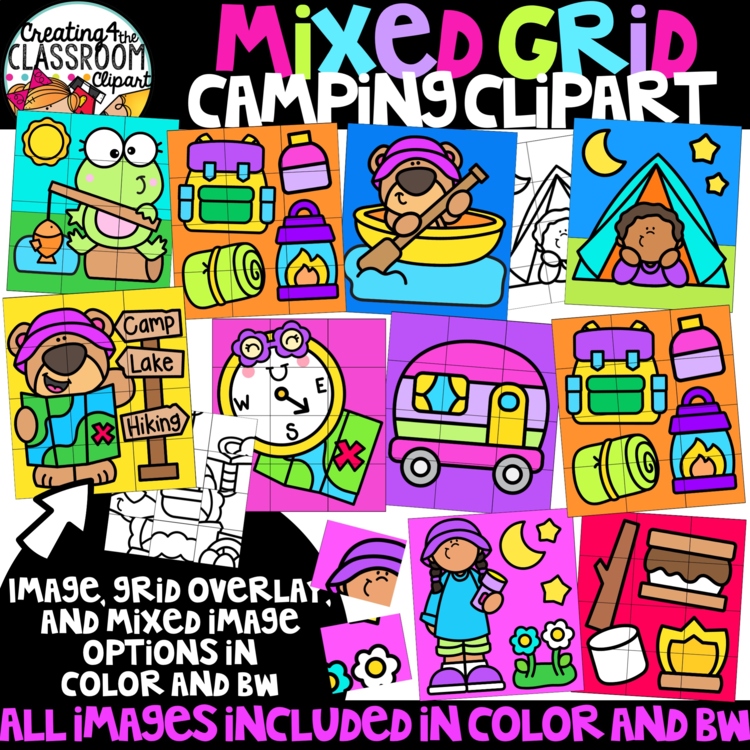 Camping Puzzle Clipart: Mystery Picture Clipart