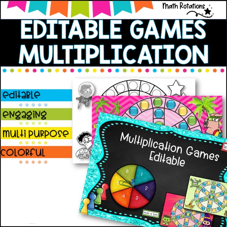Multiplication Games pack- editable Set 2