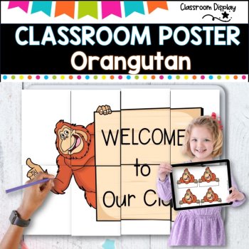 Collaborative  Door Poster l Orangutan Design l Welcome to our classroom, image 2