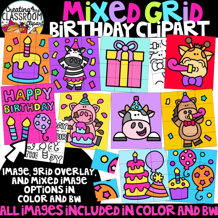 Birthday Puzzle Clipart: Mystery Picture Clipart