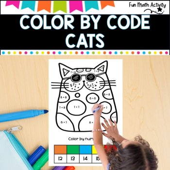 Addition Doubles and Near Doubles -  Cat coloring, image 3