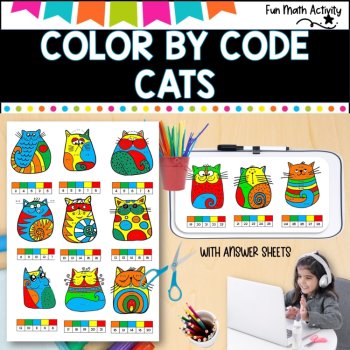 Addition Doubles and Near Doubles -  Cat coloring, image 4