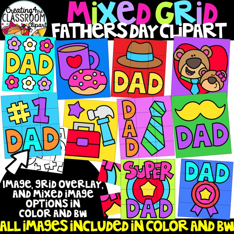 Fathers Day Puzzle Clipart: Mystery Picture Clipart
