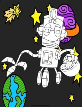 Robot Coloring for Kinder to grade 2- Set 2, image 2