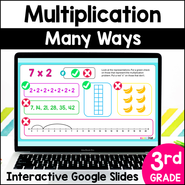 Multiplication with Arrays, Repeated Addition, Jumps on a Number Line and More!