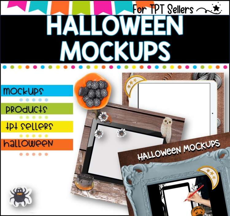 Halloween Laptop and iPad Mockups for Digital Resources l for TPT sellers