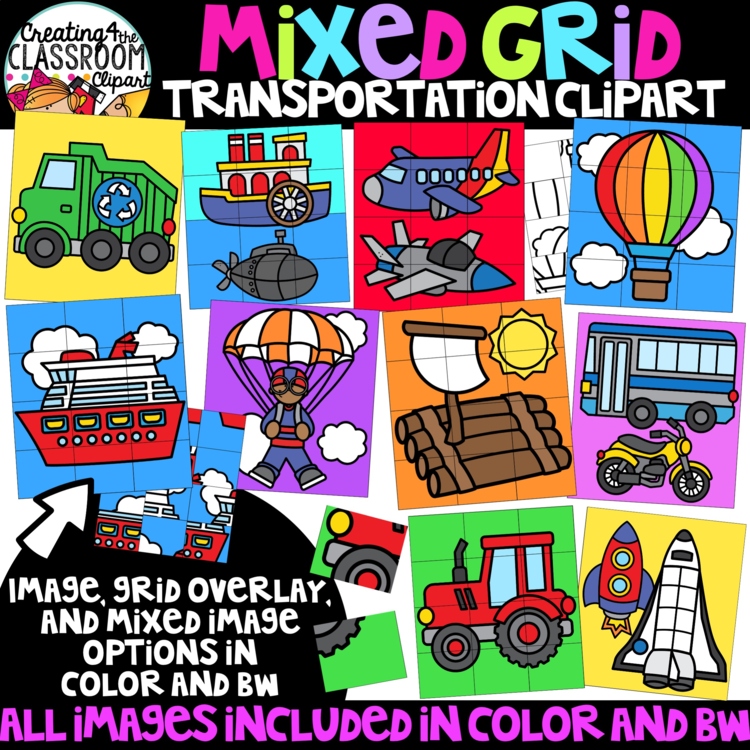 Transportation Puzzle Clipart: Mystery Picture Clipart