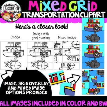 Transportation Puzzle Clipart: Mystery Picture Clipart, image 2