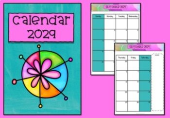 2029 Calendar Editable-January to December, image 2