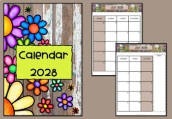 2028 Calendar Editable-January to December, image 2
