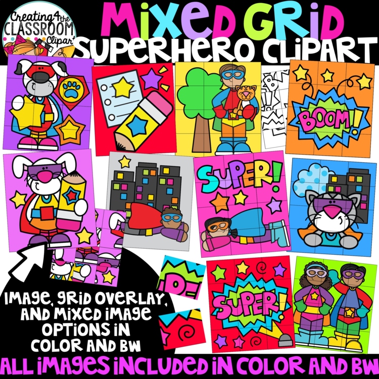 Super hero Puzzle Clipart: Mystery Picture Clipart