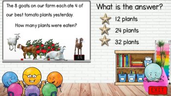 Farm Math Problems for Middle Primary students-Powerpoint game and worksheets, image 2