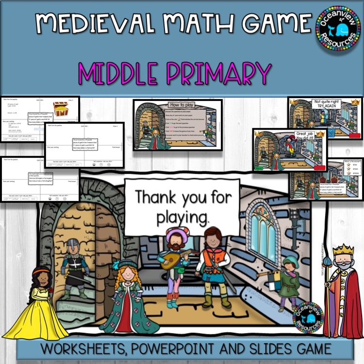Math problems  Middle Primary-Powerpoint game and worksheets