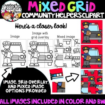 Community Helpers Puzzle Clipart: Mystery Picture Clipart, image 4