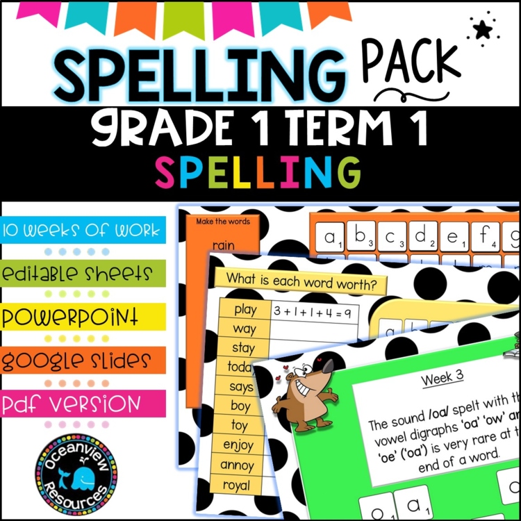 Grade 1 Spelling Term 1: Comprehensive Activities, Word Lists, Phonics Practice