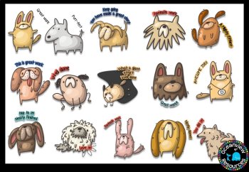 Digital Stickers Set 3 DOGS  Ideal for Distance Learning, image 3