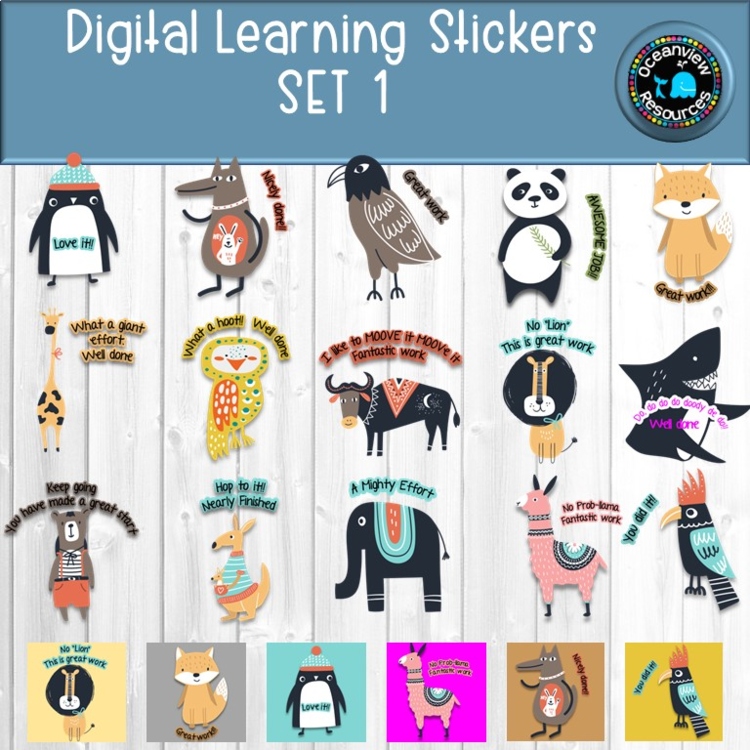 Digital Learning Stickers Set 1 for Distance Learning