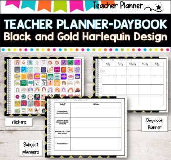 Daybook Planner for Teachers- BLACK AND GOLD DESIGN  PDF I GOOGLE SLIDES I PPT, image 3