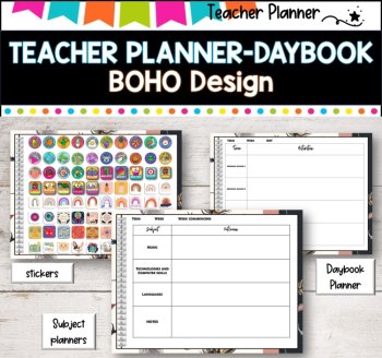 Daybook Planner for Teachers- BOHO  PDF I GOOGLE SLIDES I PPT, image 3