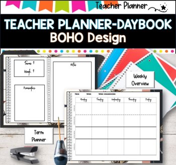 Daybook Planner for Teachers- BOHO  PDF I GOOGLE SLIDES I PPT, image 4