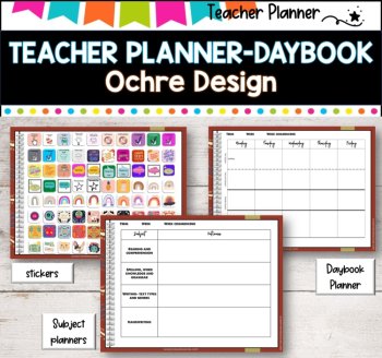 Daybook Planner for Teachers- OCHRE THEMED  PDF I GOOGLE SLIDES I PPT, image 3