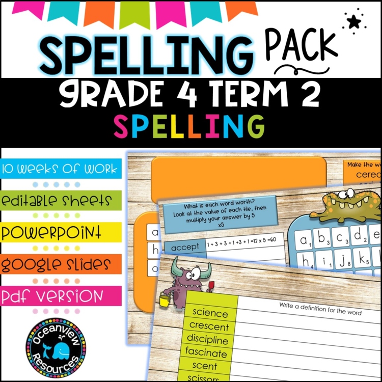 Grade 4 Term 2 Spelling- Suitable for Distance Learning 4