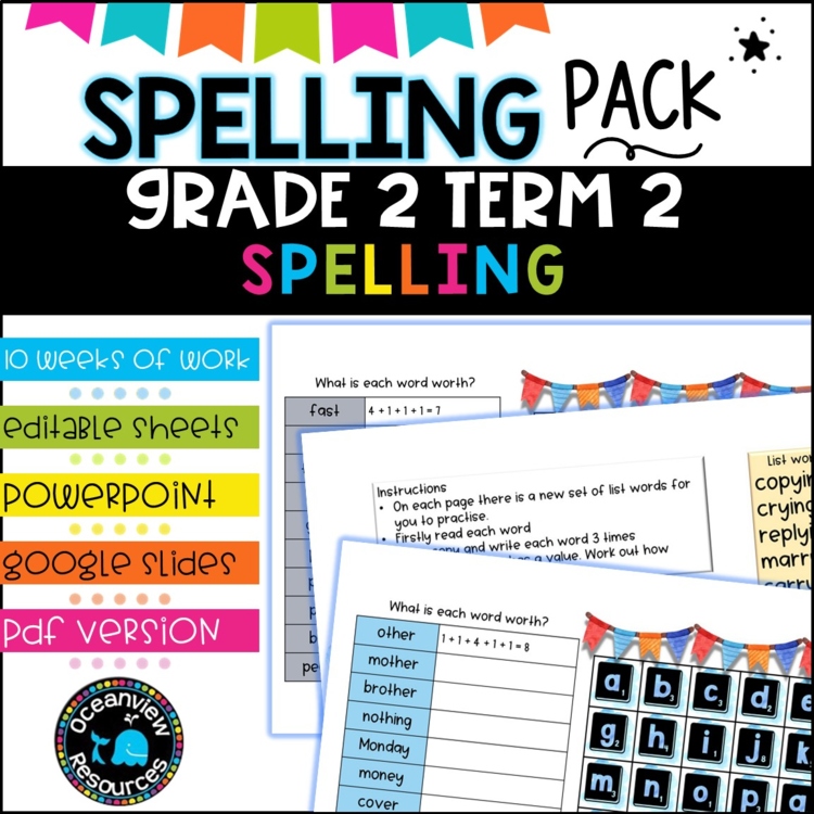 Grade 2 Term 2 Spelling- Suitable for Distance Learning