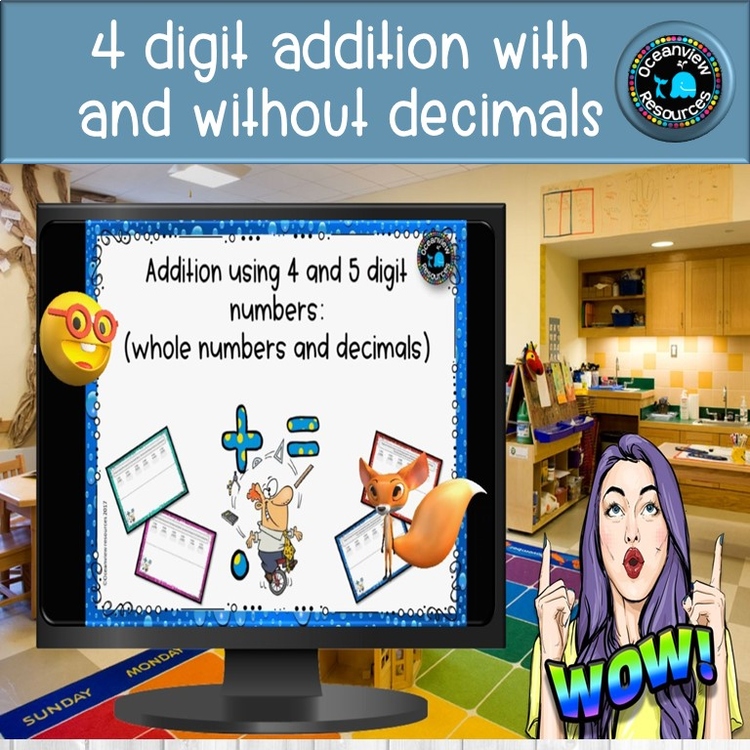 Addition of 4 digit numbers and decimals
