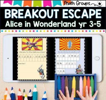 Breakout game I Escape from Wonderland  Math Facts I grades 3-5, image 2