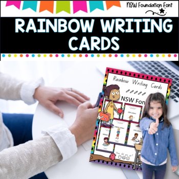 Rainbow Writing Cards -NSW foundation font, image 2