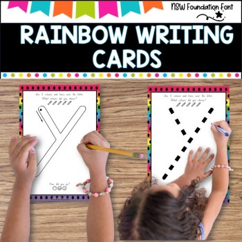 Rainbow Writing Cards -NSW foundation font, image 3