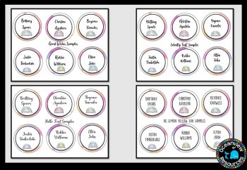 Editable Nametags Circular- RAINBOW WASH-  Boho Rainbow design, image 3