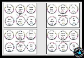 Editable Nametags Circular- RAINBOW  Boho Rainbow design, image 3