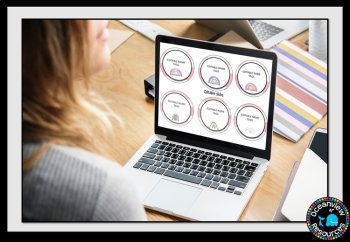 Editable Nametags Circular-  PINK  Boho Rainbow design, image 2