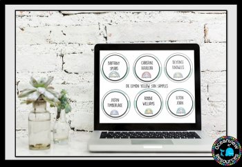 Editable Nametags Circular-  GREEN  Boho Rainbow design, image 2
