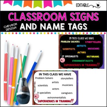 Classroom Signs and Name tags (Editable) WOOD, image 4