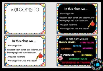 Classroom Signs and Name tags (Editable) CHEVRON, image 3