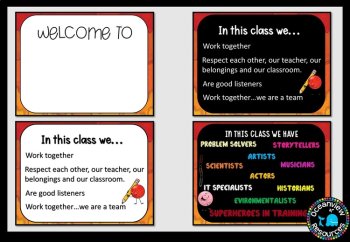 Classroom Signs and Name tags (Editable) ORANGE, image 3