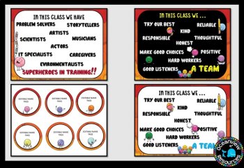 Classroom Signs and Name tags (Editable) ORANGE, image 4