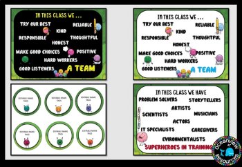 Classroom Signs and Name tags (Editable) GREEN, image 4
