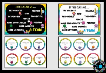 Classroom Signs and Name tags (Editable) RAINBOW, image 3