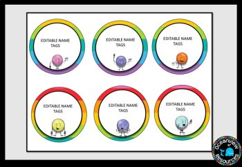 Classroom Signs and Name tags (Editable) RAINBOW, image 4