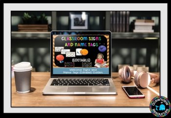 Classroom Signs and Name tags (Editable) GOLD, image 2