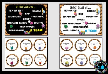 Classroom Signs and Name tags (Editable) GOLD, image 4