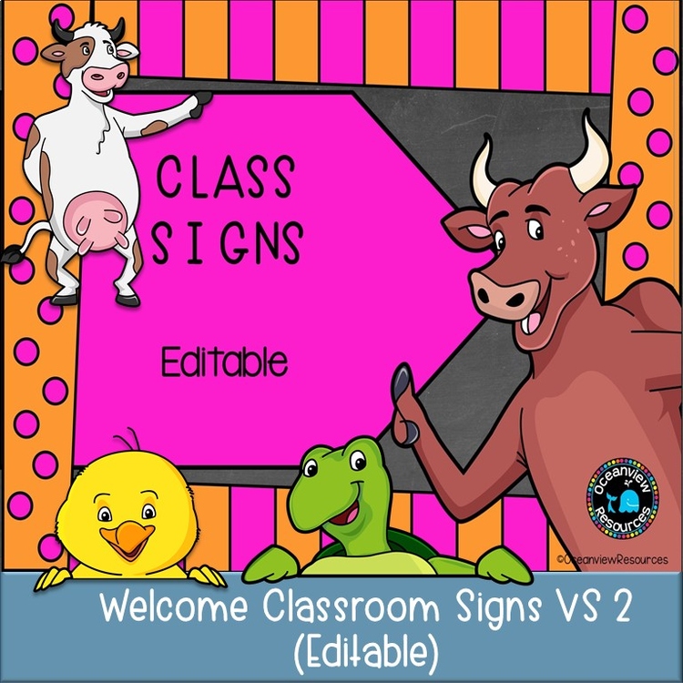 Classroom Signs -ANIMAL THEMED