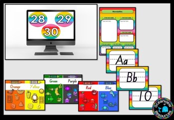 CLASSROOM DECOR I RAINBOW STRIPES I labels, signs, posters and charts, image 2