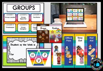 CLASSROOM DECOR I RAINBOW STRIPES I labels, signs, posters and charts, image 3