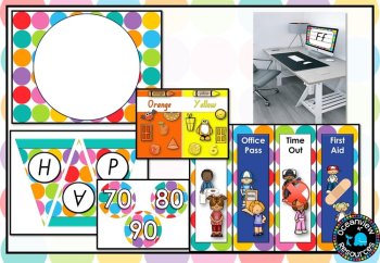 CLASSROOM DECOR I RAINBOW POLKADOT I labels, signs, posters and charts, image 3